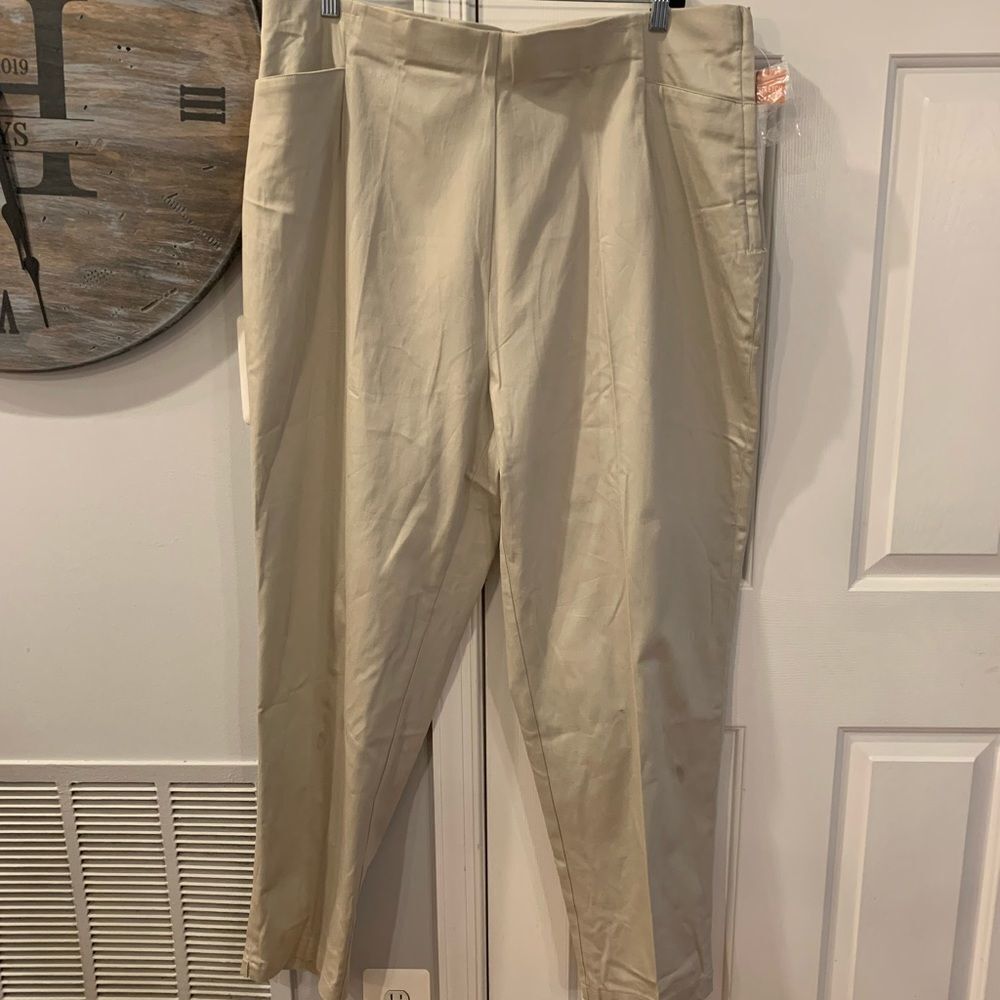 Cherokee Flat Front Stretch Pants sz 24W NWT